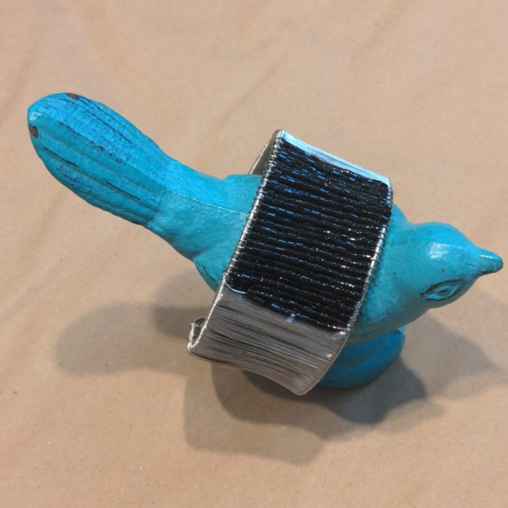 Wire and beaded bracelet